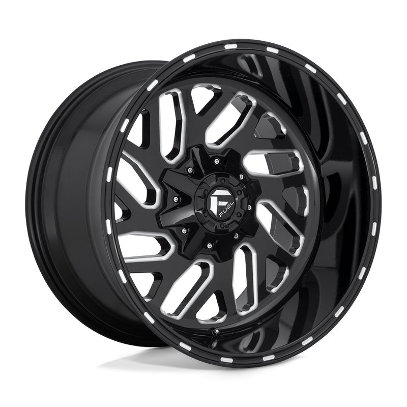 Fuel - D581 TRITON - Black - GLOSS BLACK MILLED - 24" x 12", -44 Offset, 8x170 (Bolt Pattern), 125.1mm HUB
