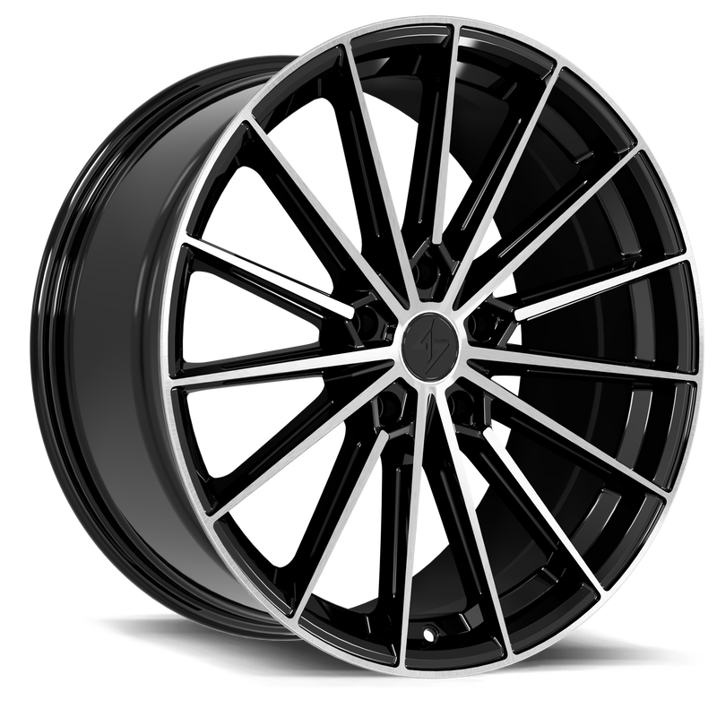 Sentali - Street Recoil - Black - Gloss Black Machined Face - 20" x 9", 35 Offset, 5x127 (Bolt Pattern), 71.6mm HUB