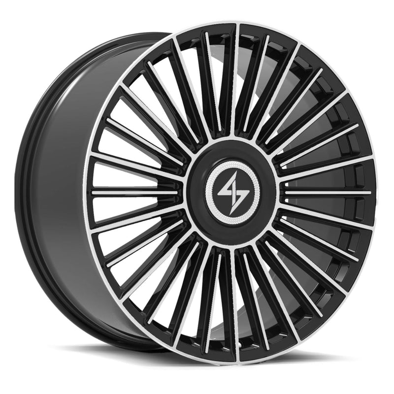 Sentali - Spectre - Black - Gloss Black Machined - 24" x 10", 30 Offset, 5x120/127 (Bolt pattern), 74.1mm HUB