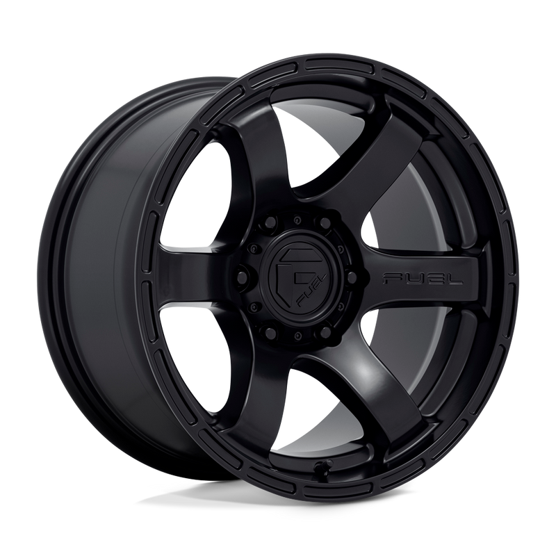 Fuel - D766 RUSH - Black - SATIN BLACK - 18" x 9", -12 Offset, 6x139.7 (Bolt Pattern), 106.1mm HUB