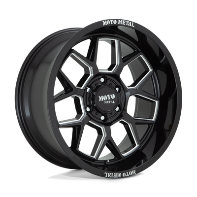Moto Metal - MO803 BANSHEE - Black - GLOSS BLACK MILLED - 20" x 10", -18 Offset, 6x135 (Bolt Pattern), 87.1mm HUB