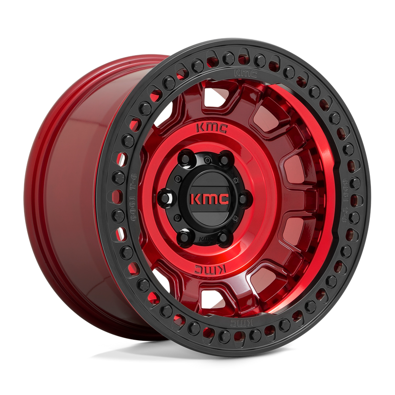 KMC Wheels - KM236 TANK BEADLOCK - CANDY RED - 17" x 9", -38 Offset, 5x127 (Bolt Pattern), 71.5mm HUB