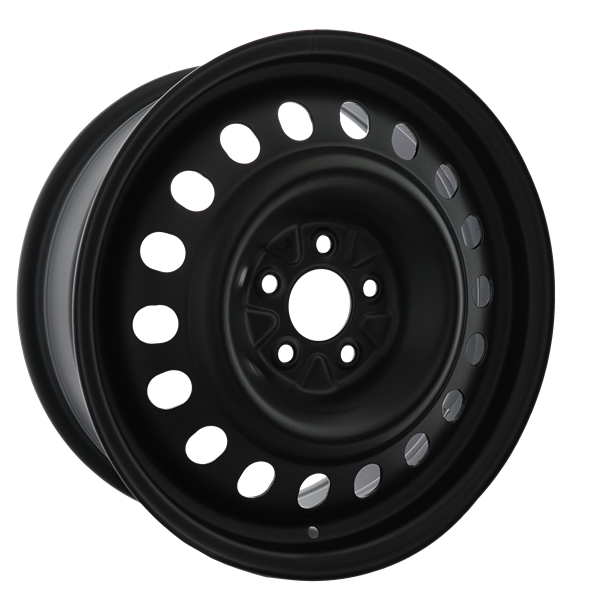 Envy Wheels - NX4 STEEL WHEEL - Black - FLAT BLACK - 17" x 7", 52 Offset, 5x108 (Bolt Pattern), 63.4mm HUB