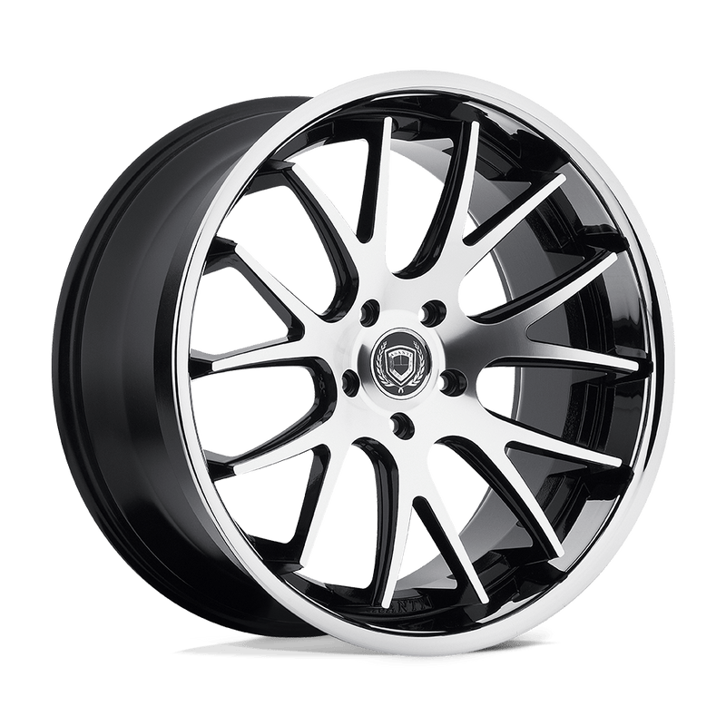 Asanti Black - ABL-3 CASTOR - Black - MACHINED FACE SS LIP - 20" x 8.5", 38 Offset, 5x114.3 (Bolt Pattern), 74.1mm HUB