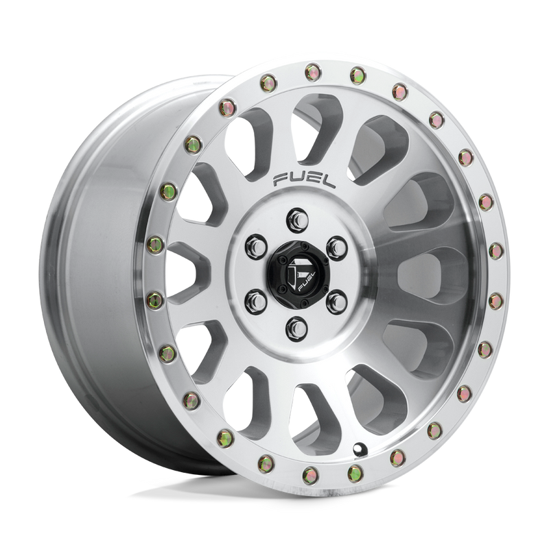 Fuel - D647 VECTOR - Silver - DIAMOND CUT MACHINED WITH CLEAR COAT - 17" x 8.5", 7 Offset, 6x139.7 (Bolt Pattern), 108mm HUB