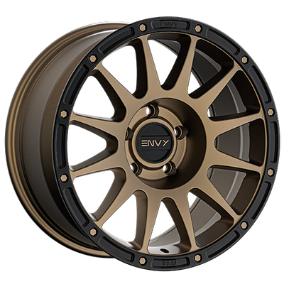 Envy Wheels - FFT8BZ - Bronze - BRONZE / BLACK LIP - 20" x 10", -12 Offset, 5x139.7 (Bolt Pattern), 77.8mm HUB