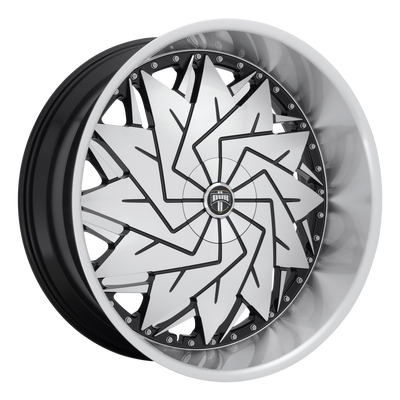 DUB - S234 DAZR - Black - GLOSS BLACK MACHINED - 26" x 9", 1 Offset, 5x120.65/127 (Bolt Pattern), 78.1mm HUB