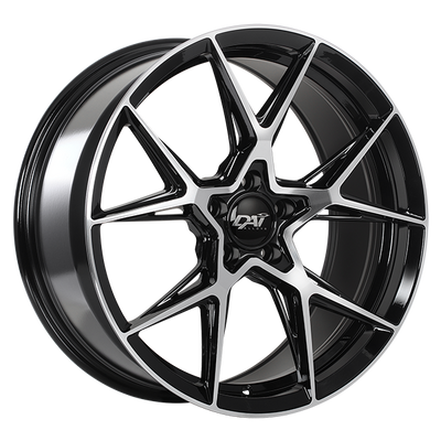 Dai Alloys - Gravity - Black - Gloss Black - Machined Face - 18" x 8", 42 Offset, 5x114.3 (Bolt Pattern), 73.1mm HUB
