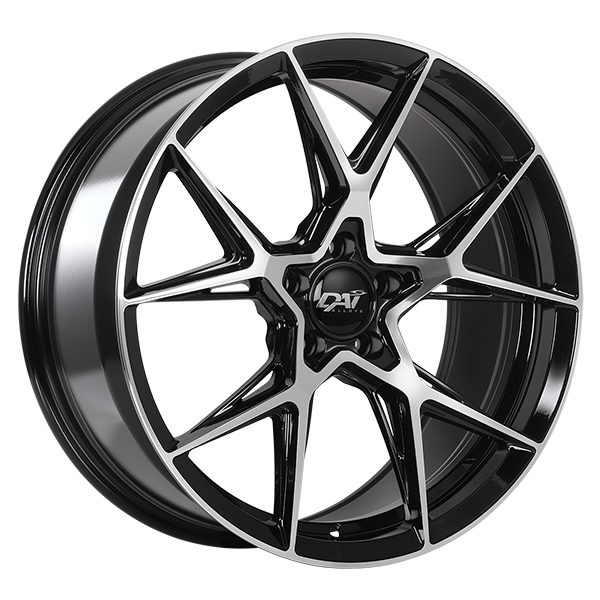Dai Alloys - Gravity - Black - Gloss Black - Machined Face - 18" x 8", 42 Offset, 5x114.3 (Bolt Pattern), 73.1mm HUB