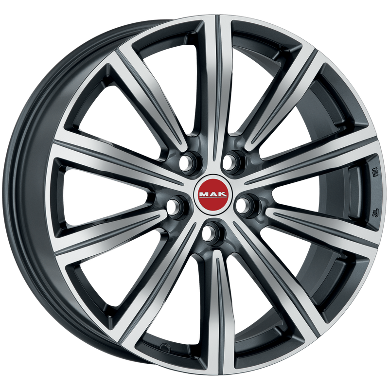 Mak Wheels - BIRMINGHAM - Gunmetal - GUN MET-MIRROR FACE - 22" x 9.5", 49 Offset, 5x120 (Bolt Pattern), 72.6mm HUB