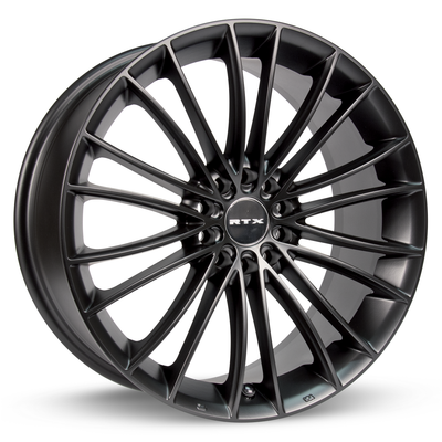 RTX Wheels - Turbine II - Black - Satin Black - 17" x 7.5", 40 Offset, 5x112/114.3 (Bolt Pattern), 73.1mm HUB