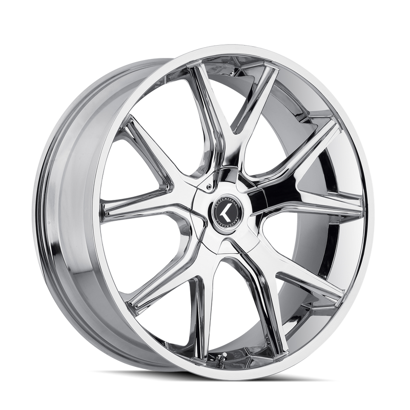 Kraze Wheels - SPLITZ - Chrome - CHROME - 24" x 9.5", 30 Offset, 6x135/139.7 (Bolt Pattern), 100.3mm HUB