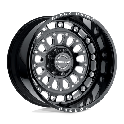 Black Rhino - CENTURION - Black - Gloss Black with Milled Spokes - 20" x 10", -23 Offset, 6x139.7 (Bolt Pattern), 112.1mm HUB