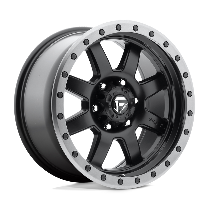 Fuel - D551 TROPHY - Black - MATTE BLACK GUN METAL RING - 17" x 8.5", 6 Offset, 6x135 (Bolt Pattern), 87.1mm HUB