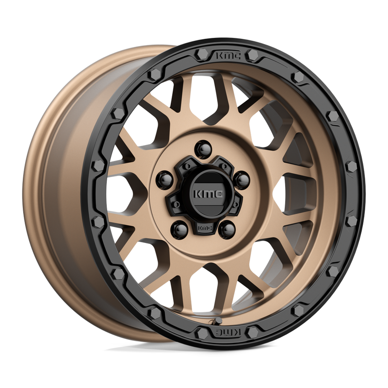 KMC Wheels - KM535 GRENADE OFF-ROAD - Bronze - MATTE BRONZE MATTE BLACK LIP - 17" x 8.5", 0 Offset, 5x127 (Bolt Pattern), 78.1mm HUB