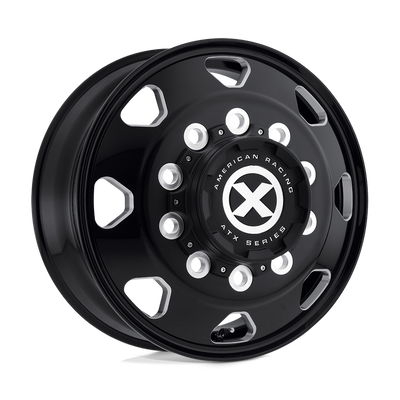 ATX - AO401 OCTANE - Black - SATIN BLACK MILLED - 22.5" x 8.25", 144 Offset, 10x285.75 (Bolt Pattern), 220.1mm HUB
