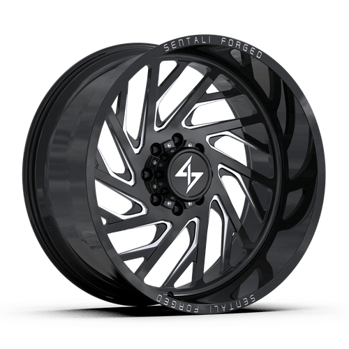 Sentali - Forged SF-7 - Black - Gloss Black Milled - 22" x 12", -44 Offset, 5x139.7 (Bolt pattern), 77.8mm HUB