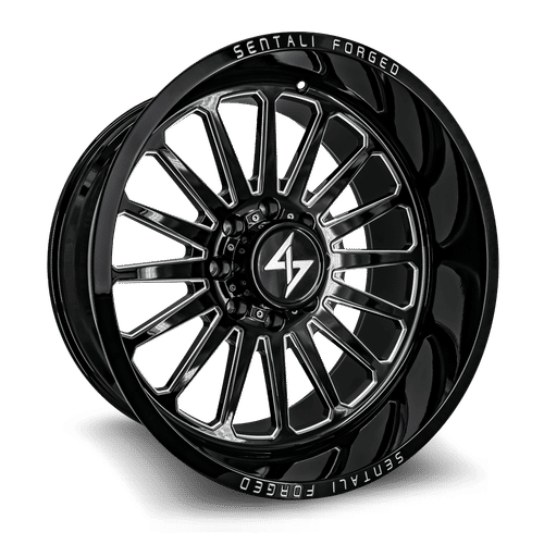 Sentali - Forged SF-2 - Black - Gloss Black Milled - 30" x 16", -99 Offset, 5x139.7 (Bolt pattern), 77.8mm HUB