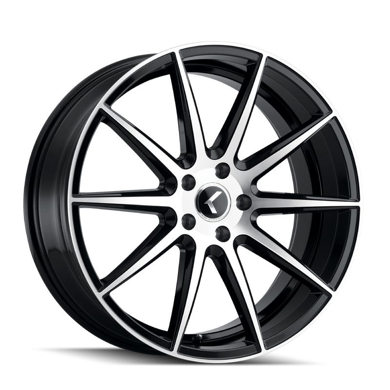 Kraze Wheels - COSMOS - Black - BLACK WITH MACHINED FACE - 17" x 8", 38 Offset, 5x112 (Bolt Pattern), 66.6mm HUB