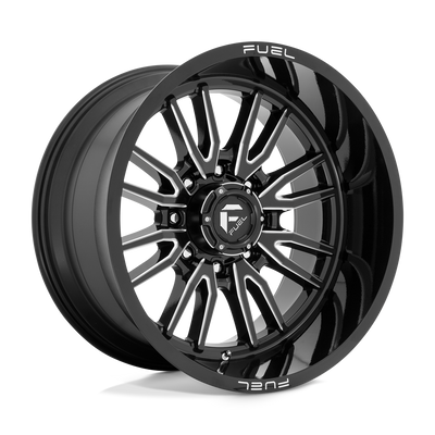 Fuel - D761 CLASH - Black - GLOSS BLACK MILLED - 22" x 12", -44 Offset, 8x180 (Bolt Pattern), 124.2mm HUB