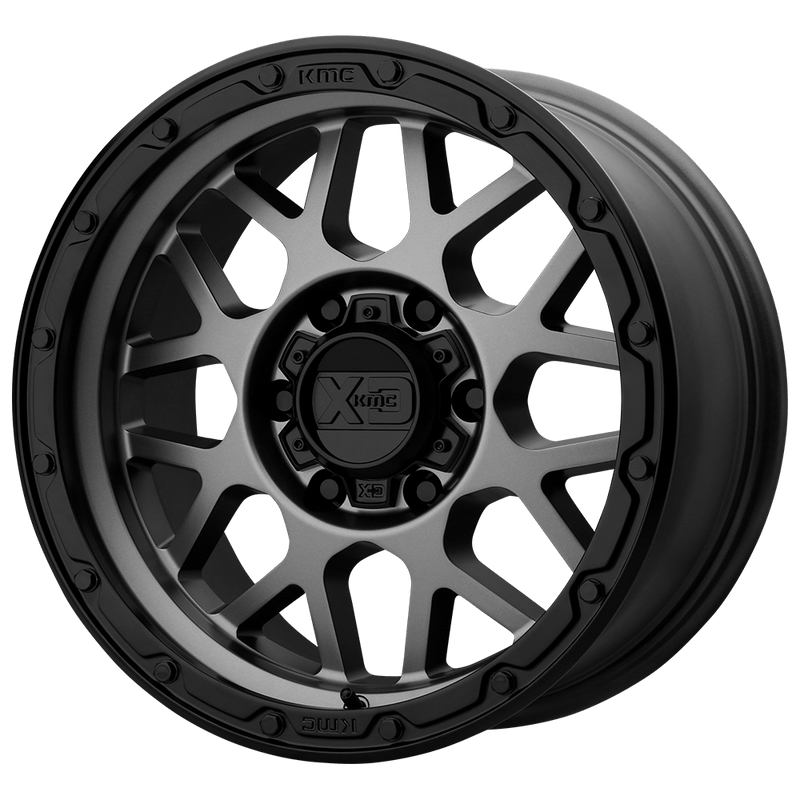 XD Series - XD135 GRENADE OR - Grey - Matte Gray Matte Black Lip - 20" x 9", 18 Offset, 5x127 (Bolt Pattern), 71.5mm HUB