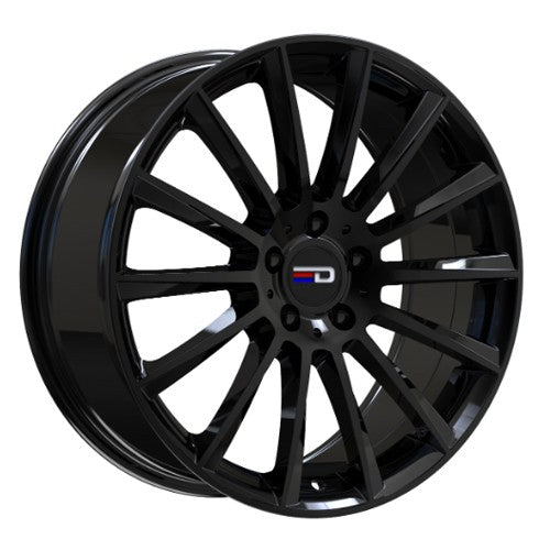 Euro Design - Sacco - Black - Gloss Black - 19" x 8", 30 Offset, 5x112 (Bolt Pattern), 66.6mm HUB