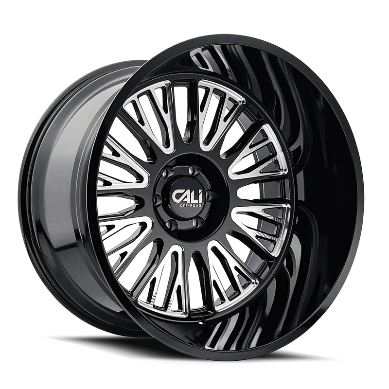 Cali Off-Road - VERTEX - Black - BLACK MILLED - 20" x 10", -25 Offset, 5x139.7 (Bolt Pattern), 87.1mm HUB