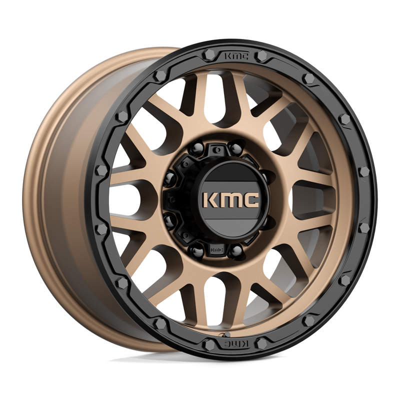 KMC Wheels - KM535 GRENADE OFF-ROAD - Bronze - MATTE BRONZE MATTE BLACK LIP - 17" x 9", 18 Offset, 8x180 (Bolt Pattern), 124.2mm HUB