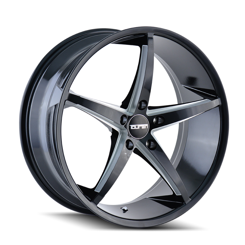 Touren - TR70 - Black - BLACK/MILLED SPOKES - 18" x 8", 35 Offset, 5x110 (Bolt Pattern), 72.6mm HUB