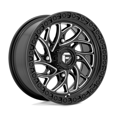 Fuel UTV - D741 RUNNER - Black - GLOSS BLACK MILLED - 15" x 10", 0 Offset, 4x156 (Bolt Pattern), 132mm HUB