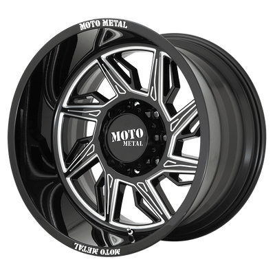 Moto Metal - MO997 HURRICANE - Black - GLOSS BLACK MILLED - RIGHT DIRECTIONAL - 20" x 12", -44 Offset, 6x135 (Bolt Pattern), 87.1mm HUB