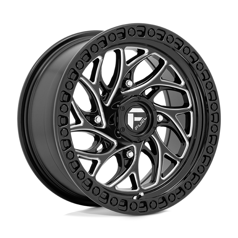 Fuel UTV - D741 RUNNER - Black - GLOSS BLACK MILLED - 15" x 7", 10 Offset, 4x137 (Bolt Pattern), 110.1mm HUB