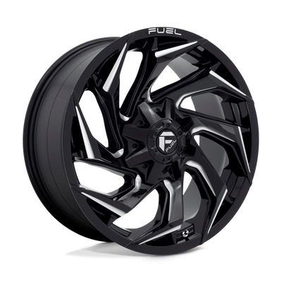 Fuel - D753 REACTION - Black - GLOSS BLACK MILLED - 20" x 9", 20 Offset, 8x165.1 (Bolt Pattern), 125.1mm HUB