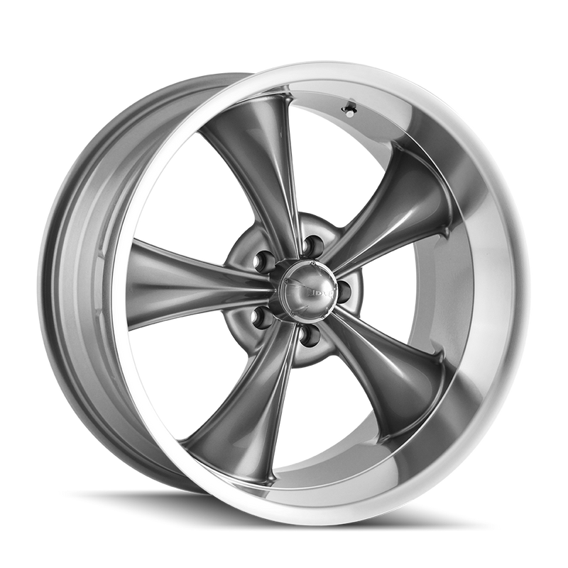 Ridler - 695 - Grey - GREY/MACHINED LIP - 17" x 7", 0 Offset, 5x114.3 (Bolt Pattern), 83.8mm HUB