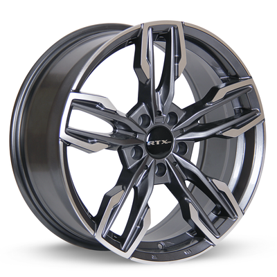 RTX Wheels - Stade - Gunmetal - Gunmetal Machined - 18" x 8", 35 Offset, 5x112 (Bolt Pattern), 66.6mm HUB