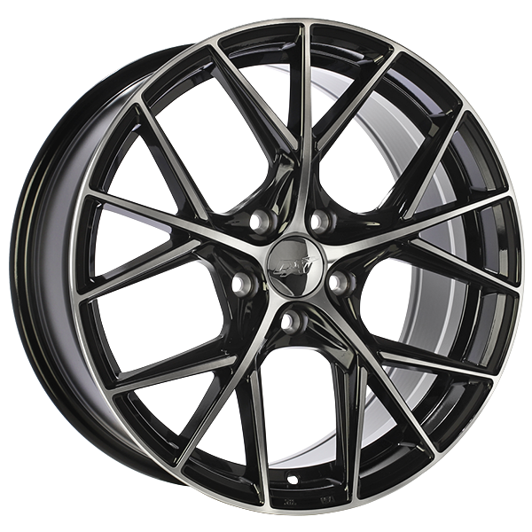 Dai Alloys - A-Spec - Black - Gloss Black - Machined Face - 17" x 7.5", 42 Offset, 5x114.3 (Bolt Pattern), 67.1mm HUB