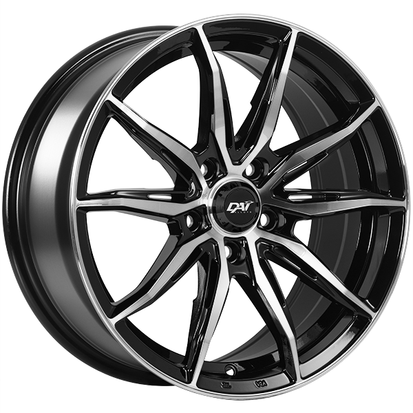 Dai Alloys - Frantic - Black - Gloss Black - Machined Face - 16" x 7", 39 Offset, 5x100 (Bolt Pattern), 73.1mm HUB