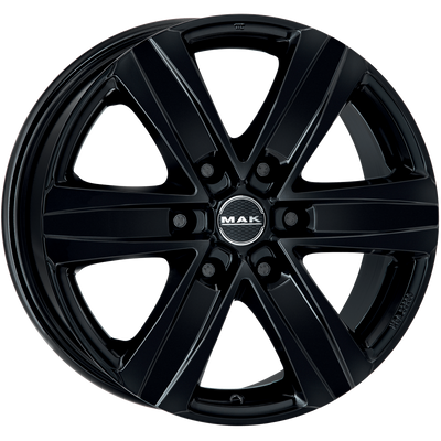 Mak Wheels - STONE6 W - Black - GLOSS BLACK - 17" x 7.5", 30 Offset, 6x139.7 (Bolt Pattern), 112mm HUB