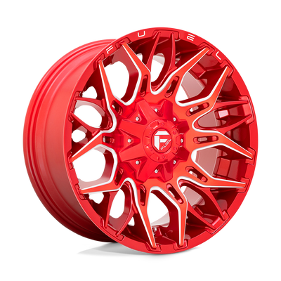 Fuel - D771 TWITCH - CANDY RED MILLED - 22" x 12", -44 Offset, 6x135/139.7 (Bolt Pattern), 106.1mm HUB