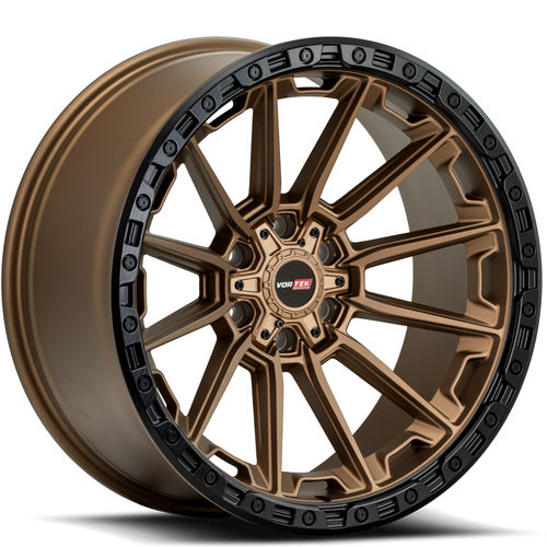 Vortek Offroad - VRT-601 SPARTAN - Bronze - Matte Bronze Black Bead Ring - 17" x 9", 0 Offset, 6x135/139.7 (Bolt pattern), 106.1mm HUB