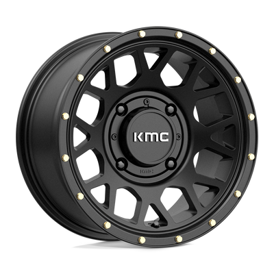 KMC Powersports - KS135 GRENADE - Black - SATIN BLACK - 15" x 10", 0 Offset, 4x156 (Bolt Pattern), 132mm HUB