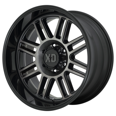 XD Series - XD850 CAGE - Black - GLOSS BLACK WITH GRAY TINT - 20" x 10", -18 Offset, 8x180 (Bolt Pattern), 124.2mm HUB