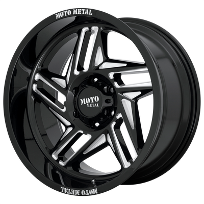 Moto Metal - MO996 RIPSAW - Black - GLOSS BLACK MILLED - 20" x 12", -44 Offset, 6x139.7 (Bolt Pattern), 106.1mm HUB