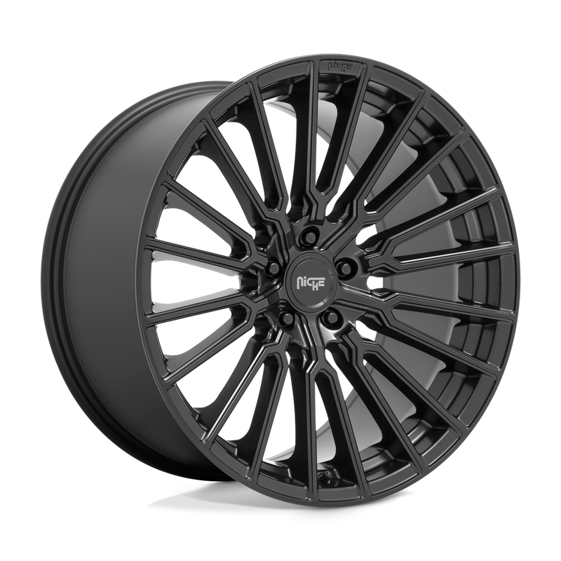 Niche - M250 PREMIO - Black - MATTE BLACK - 20" x 9", 27 Offset, 5x112 (Bolt Pattern), 66.6mm HUB