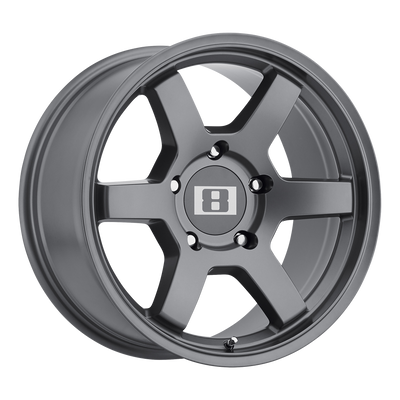 Level 8 - MK6 - Gunmetal - Matte Gunmetal - 17" x 8", -10 Offset, 6x139.7 (Bolt Pattern), 106.1mm HUB