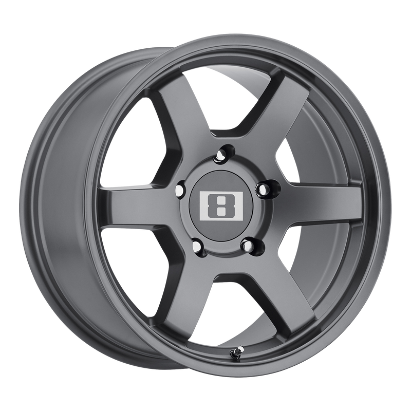 Level 8 - MK6 - Gunmetal - Matte Gunmetal - 17" x 8", -10 Offset, 6x139.7 (Bolt Pattern), 106.1mm HUB