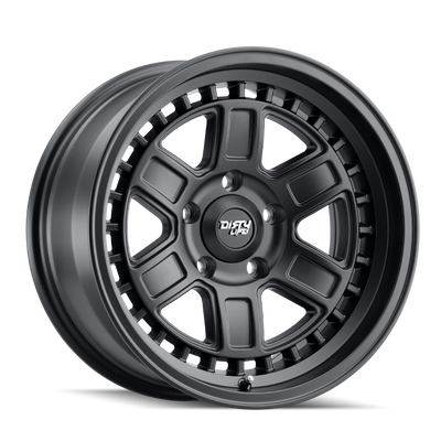Dirty Life - CAGE - Black - MATTE BLACK - 17" x 8.5", -6 Offset, 6x139.7 (Bolt Pattern), 106mm HUB