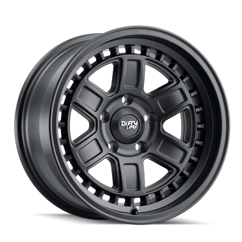 Dirty Life - CAGE - Black - MATTE BLACK - 17" x 8.5", -6 Offset, 6x139.7 (Bolt Pattern), 106mm HUB