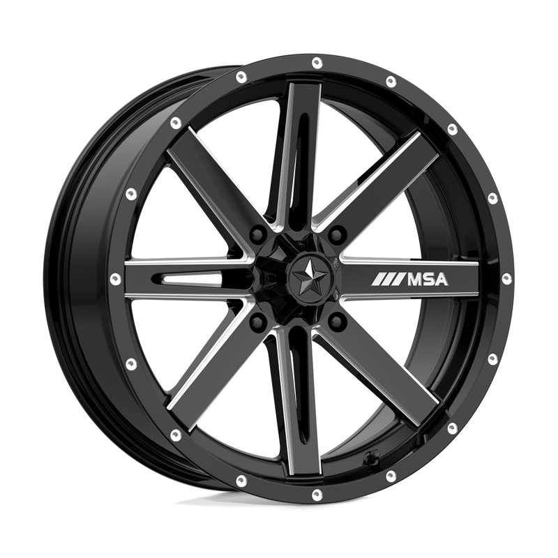 MSA Offroad Wheels - M41 BOXER - Black - GLOSS BLACK MILLED - 18" x 7", 10 Offset, 4x137 (Bolt Pattern), 112.1mm HUB