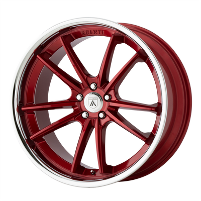 Asanti Black - ABL-23 SIGMA - CANDY RED WITH CHROME LIP - 20" x 10.5", 2 Offset, 5x115 (Bolt Pattern), 72.56mm HUB